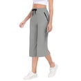 thumbnail image 2 of LWFFDAW Yoga Capri Pants for Women High Waist Drawstring Straight Leg Running Pants Breathable Comfy Gym Athletics Capris with Pockets, 2 of 10