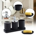 thumbnail image 6 of CxhicLuv Bathroom Accessory Set, Soap Dispenser Pump, Toothbrush Holder, Tumbler, Soap Dish, and Tray, Black/White/Gray PP Plastic, Stylish Bathroom Organizer Set for Home Storage and Decor, 6 of 7