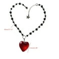 thumbnail image 4 of Love Heart Charm Necklace with Bead Chain Hip-hop Clavicle Choker Punk Party, 4 of 6