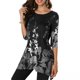 thumbnail image 1 of Guardurnaity Blusa casual de mujer con estampado de media manga a la moda para mujer Prendas para la parte del cuerpo Gris METRO, 1 of 4
