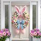 thumbnail image 3 of Funda para puertas de Pascua de poliéster 35x72 pulgadas - Cortina festiva multicolor para decoración de puerta principal, pared, fiesta, fácil instalación, tela duradera, cobertura total, 3 of 5