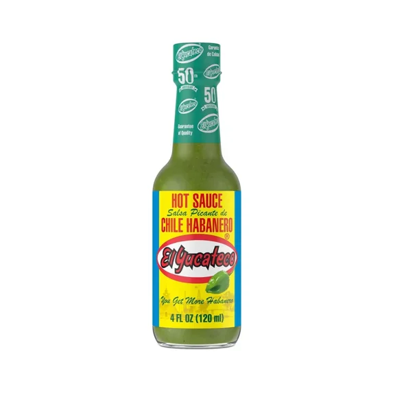 Pack of 12, El Yucateco Green Habanero Hot Sauce, 4 fl oz