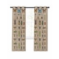 thumbnail image 7 of Animal Biographies Blackout Curtains for Bedroom, Retro Country Dragonfly Butterflies Brown Thermal Insulated Kitchen Drapes with Grommets, Light Blocking Window Treatment, 2 Panels 42" x 63", 7 of 7