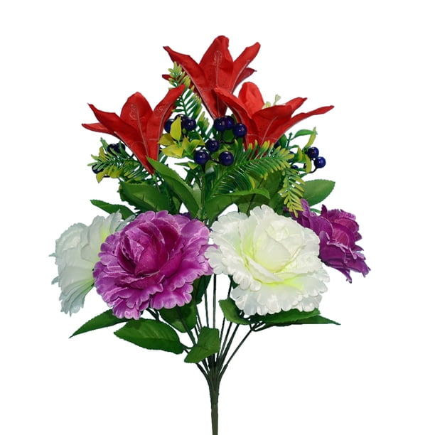 Ounissouiy 2 piezas precio asequible hermosa decoración de flores para festivales ramo de flores artificiales decoraciones decoración del hogar Kits de decoración para fiestas rojo