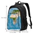 thumbnail image 5 of Wukai Earth View World Map Travel Laptop Backpack: Business Water-Resistant Bag with USB Charging Port, Ideal College Backpack for Men & Women, 5 of 6