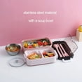 thumbnail image 1 of Boîte à Lunch à 2 Couches en Acier Inoxydable, Récipient à Lunch Chauffable au Micro-Ondes, Boîte de Rangement pour Aliments, Boîte Bento pour Écoliers et Travailleurs de Bureau, Acier Inoxydable Rose, 1 of 6