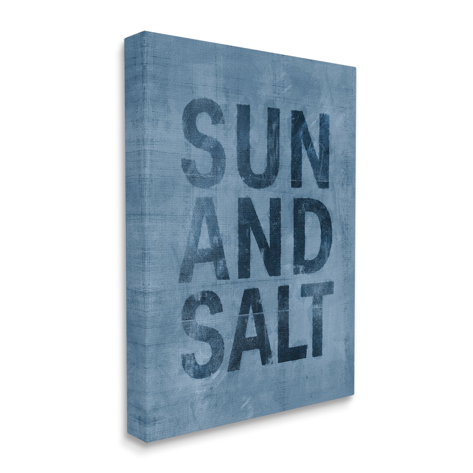Stupell Industries Sun & Salt Phrase Nature Painting Gallery Wrapped Canvas Art Print Wall Art, 16 x 20