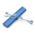 thumbnail image 3 of Newbee Fashion-Portable Compact Reading Glasses in Aluminum Case Metal Rectangle Rimless Reading Glasses Super Lightweight Reader Slim Design Comfort Fit Blue 1.25, 3 of 4