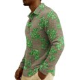 thumbnail image 5 of Men's St. Patrick's Day Shamrock Henley Long Sleeve Pullover Casual Top Shirt, 5 of 6