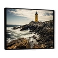 thumbnail image 2 of Designart "Lighthouse Photo Grey and Yellow Serenity I" Nautical & Beach Floater Framed Wall Art Living Room, 2 of 7