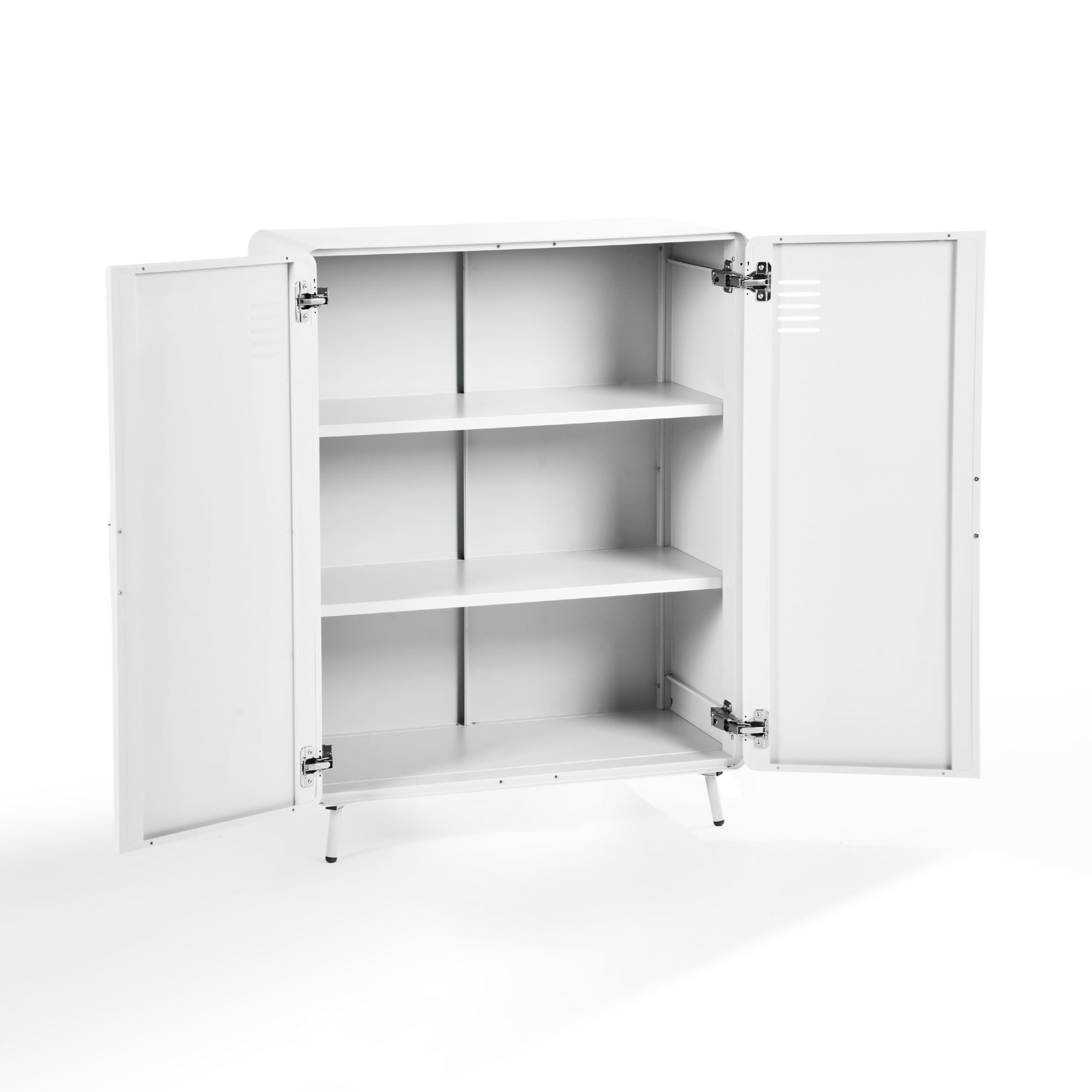 Homy Casa Metal Storage Cabinet with 2 Doors Utility Cabinet for Entryway Office Kitchen Chalk White