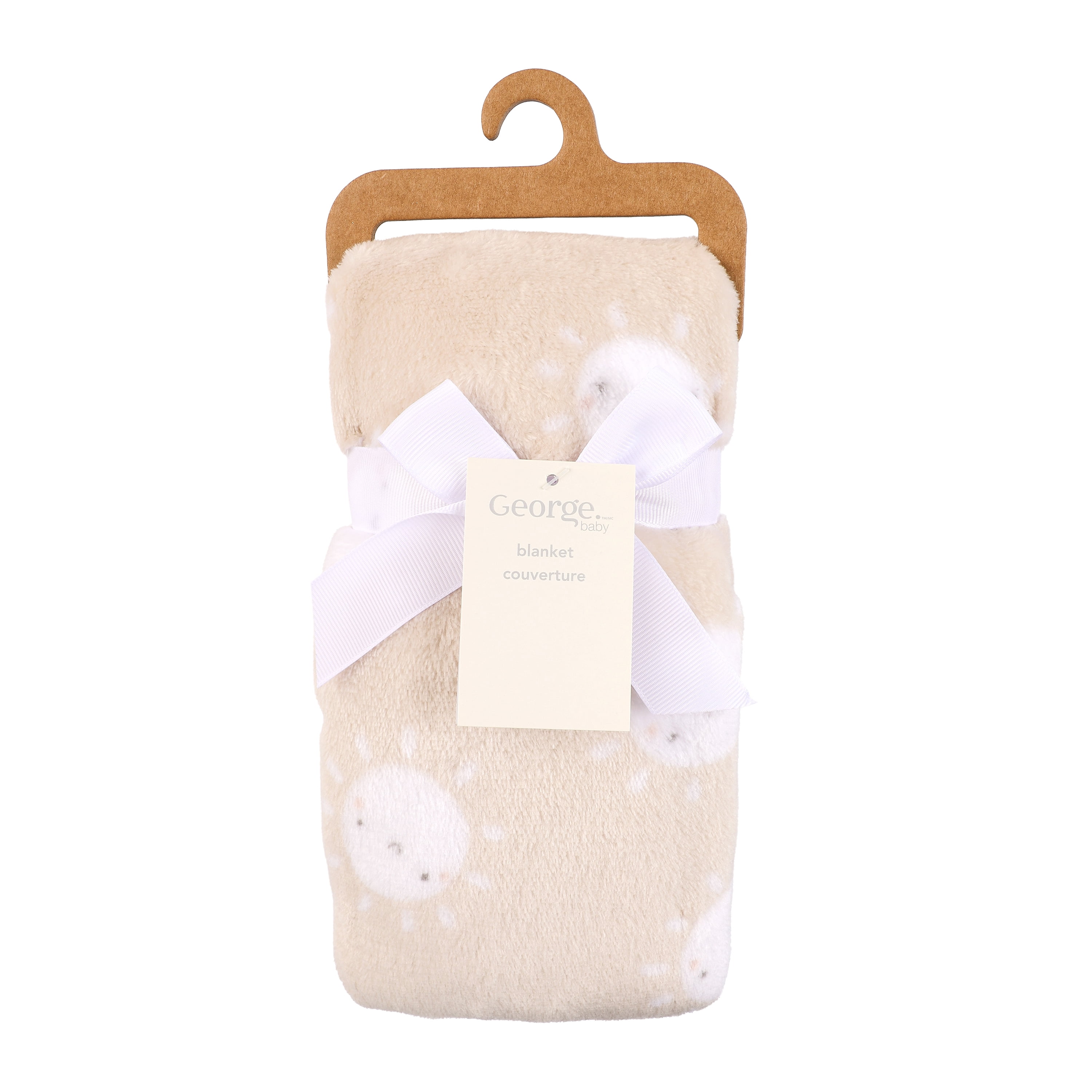 George Baby Taupe Sun Flannel Baby Blanket 30" x 36"