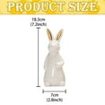 thumbnail image 3 of THHEIC Spring Easter Bunny Figurine, White Ceramic Rabbit Statue 7.2 Inches Tall, Table Centerpiece for Mantel, Shelf, and Home Easter Holiday Decor, 3 of 4