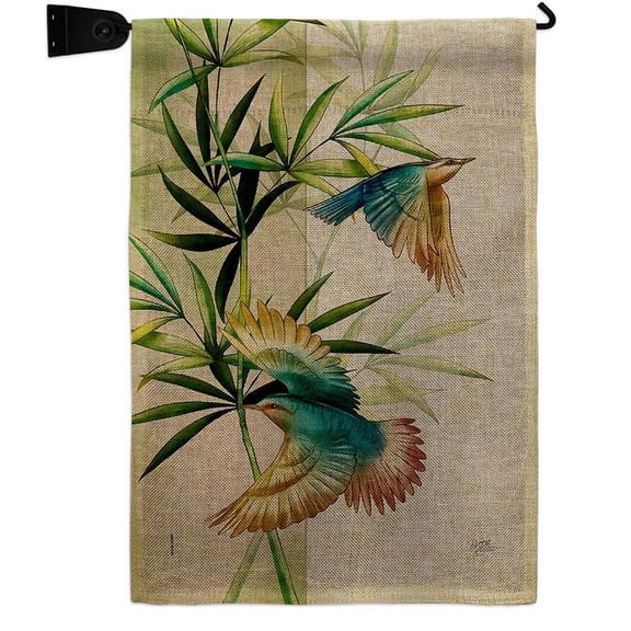 Breeze Decor GS120265-DB-04 Asian Blossom Birds Animals Bird 13 x 18.5. in. Double-Sided Decorative Vertical House Garden Flag Set for Decoration Banner Yard Gift
