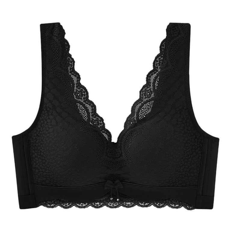 CAICJ98 Women'S Lingerie Plus Size Minimizer Unlined Wireless Bra with Lace  Embroidery C,36/80 