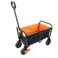 thumbnail image 2 of ACE-GARDEN,1-YEAR-WARRANTY,30.31"x15.16"x36.22",With 2 Brakes,Mini Folding Wagon Garden Shopping Beach Cart,Outdoor Camping Cart with Universal Wheels(Black+Yellow+Brake), 2 of 6