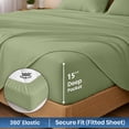 thumbnail image 5 of Dee's Collection 800 TC 4 Piece Sheet Set 15 Inch Deep pocket 100% Egyptian Cotton RV King Size, Moss Color, 5 of 6