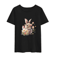 thumbnail image 2 of Women Summer Casual Short Sleeve Round Neck T-Shirt Female Easter Bunny Graphic Print T Shirts, 2 of 5