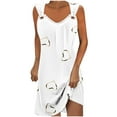 thumbnail image 2 of Ayolanni Knee-Length Women Dresses Plus Size Party White Graphic V-Neck Sleeveless Dresses Girls' Dresses 2x, 2 of 5