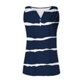 ZOHIUM Women's Fashion Casual Striped Patchwork Button Sleeveless Top