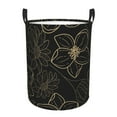 thumbnail image 2 of LNWH Laundry Basket, Golden Line Floral Texture Pattern Foldable Laundry Hamper with Handles Waterproof, Medium Size, 2 of 8