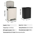 thumbnail image 2 of Pouseayar 13 Gallon White Stainless Steel Foot Pedal Trash Can with Soft Close Lid, 13"L x 17"W x 23.46"H, 2 of 9