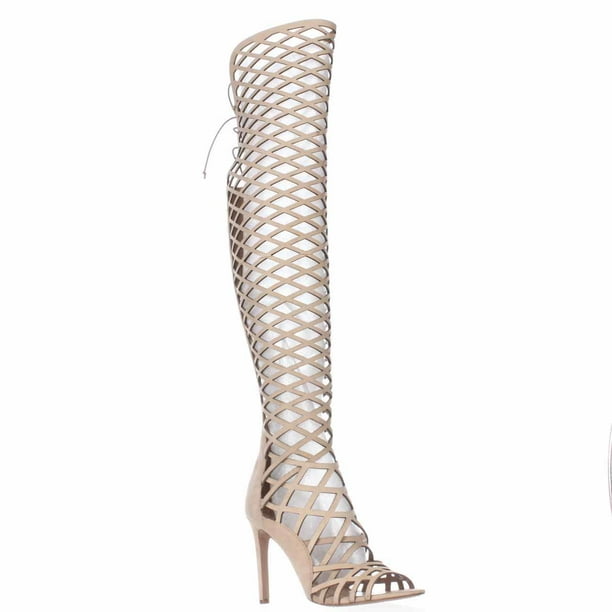 vince camuto snakeskin over the knee boots