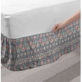 thumbnail image 2 of Mexican Print Bed Skirt, Rhythmic Ethnic Print of Pastel Curved Edges Motif, Elastic Bedskirt Dust Ruffle Wrap Around for Bedding Decor, 4 Sizes, Pale Eggplant Coral, by Ambesonne, 2 of 2