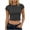 Black, variant on CHUMUD Womens Summer Tops Polka Dot Crop Top, Form-Fitting Short Sleeve T-Shirt Casual Going Out