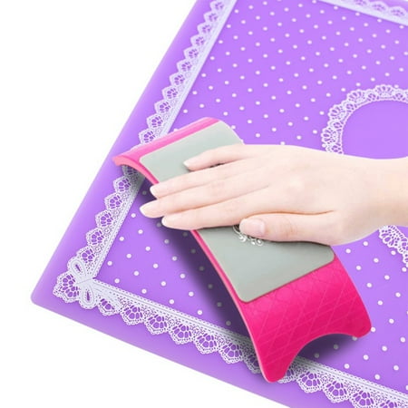 Lace Washable - Tappetino per unghie Point Lace Silicone Foldable Washable Manicure DIY Tool