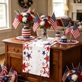 thumbnail image 5 of Darzheoy 4th of July Table Runner, Patriotic Red, White, Blue Star Design, Available in 5 Sizes, Wrinkle-Resistant, Holiday Table Decor for Independence Day, Memorial Day, Home, Party, 5 of 6