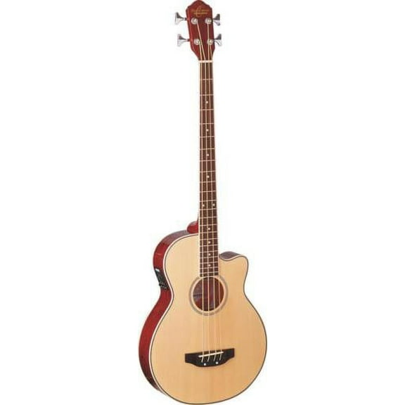 Oscar Schmidt Cutaway Natural Acoustic/Electric Bass, Spruce Top,OB100N W/Gigbag