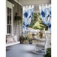 thumbnail image 4 of nqOlkjepod Outdoor Curtains for Patio Waterproof, Spring Blooms Botanicals Outdoor Privacy Panels Grommet, Vintage Floral Spring Blue Blackout Outside Curtains for Porch/Cabana 54"x108", 2 Panels, 4 of 8