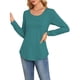 thumbnail image 2 of Suéteres Plisados de Larga para Mujer, Blusas Casuales y Elegantes de Cuello Redondo, Camisas Holgadas, Ropa de Otoño. Verde XL, 2 of 8