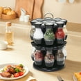 YasTant Rotating Spice Rack, 16 Refillable Spice Jars with Shaker Tops