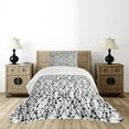 thumbnail image 4 of Ambesonne Geometric Quilted Bedspread Set 2 Pcs, Eighties Inspirations, Twin Size, Black Grey White, 4 of 5