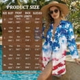 thumbnail image 7 of Xixirimido Vibrant American Flag Print Women's Casual Beach Cover Up Shirt Dress Long Sleeve Button Down Swimwear Cover Up with Side Slits and Curved Hem, Size L, 7 of 7