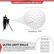 PowerNet Launch F-lite Ultra Light Dimpled Practice Balls for Pitching Machine, Pitching Machine Baseballs 12 Pack (Baseball)