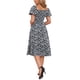 thumbnail image 3 of INSPIRE CHIC Vestido Largo Bohemio de Flores para Mujeres con Cuello Cuadrado y Mangas Cortas Abullonadas, Vestido Maxi Casual en Color Negro, 3 of 6