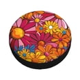 thumbnail image 3 of Multi-Size Car Tire Dust Cover Sunscreen, Corrosion, Dust And Water Keep Spare Tires Clean Colorful Floral Pattern Groovy Flowers (3) 17 Inch, 3 of 8