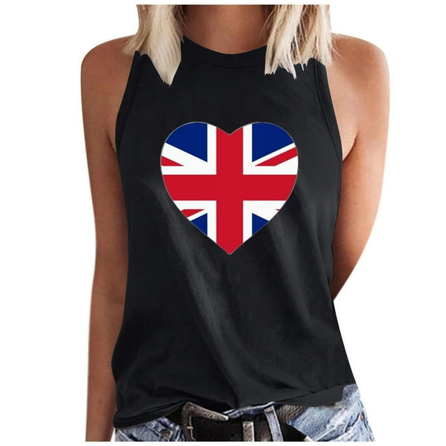 Ladies Summer Printed Sleeveless Round Neck Tank Top Round Neck Tank Top