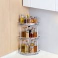 thumbnail image 5 of Aovky Lazy Susan Organizer, 3-Tier Clear Rotating Storage Tray, 9.25 inch Turntable Organizer for Cabinet, Pantry, Kitchen, Refrigerator, Tabletop, Bathroom, and Vanity., 5 of 8
