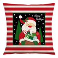 thumbnail image 5 of SZTXJ Christmas Pillow Case 45 x 45cm, Set of 4 Short Plush Christmas Red and Green Plaid Print Square Cushion Cover for Bed Car Home Sofa Decorative, 5 of 5