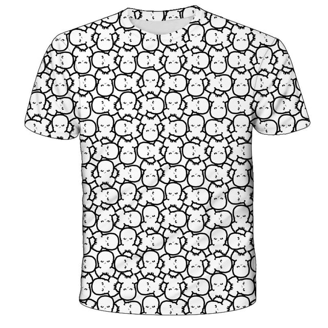 Harajuku Biochemical Mask Children's T-Shirt Kid's Short Sleeve T-Shirt Casual Anime Manga T-shirt Top Street T-shirt13T Gong Bohan LED