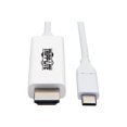 thumbnail image 1 of Tripp Lite USB C to HDMI Adapter Cable USB 3.1 Gen 1 4K 60Hz M/M USB-C White 9ft - Video cable - HDMI male to 24 pin USB-C male reversible - 9 ft - white - 4K support, 1 of 5