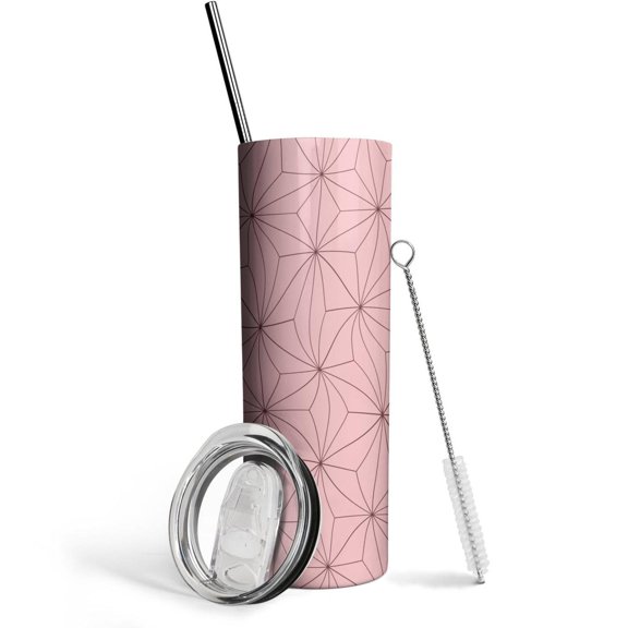 Pink Cute 20 Oz Insulated Stainless Steel - Double Wall Vacuum Coffee- Birthday Gifts for Mom Sister Friends Women