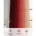 thumbnail image 6 of Dark Red Ombre Sheer Curtains 63 Inch Length 2 Panels Set for Living Room/Bedroom, Modern Yellow Gradient Farmhouse Art Kitchen Curtains Grommet Semi-Sheer Curtains Drapes Window Treatments 42"x63"x2, 6 of 7