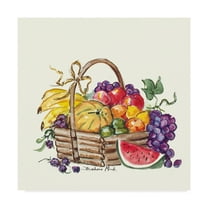 Trademark Fine Art 'Watermelon And Fruit Basket' Canvas Art by Barbara Mock
