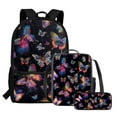 thumbnail image 3 of KUIFORTI Butterfly Backpack Messenger Bag Crossbody Printed Lunch Case Lunch Bag Pencil Case Pencil Bag with Pocket, Set of 3, 3 of 7