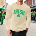 thumbnail image 2 of VBTAPA 2026 St. Patrick's Day Shirt for Men Irish Shamrock Printed Long Sleeve Waffle Shirts Casual Loose Fit Tops Lucky Clover Tops Khaki XXXXL, 2 of 6